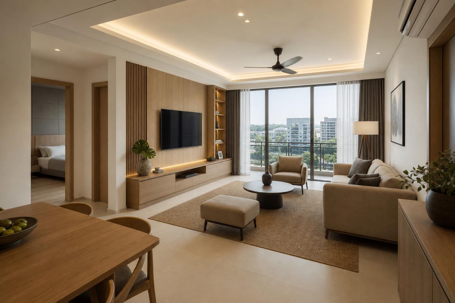 condo living and dining room