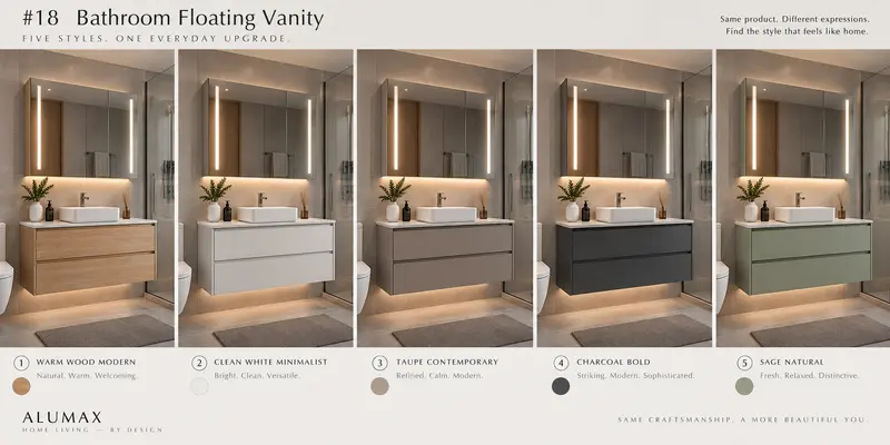 residential bathroom vanity — Floating bathroom vanity