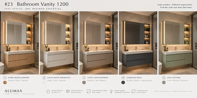 residential bathroom vanity — Wall-hung bathroom vanity · 1200