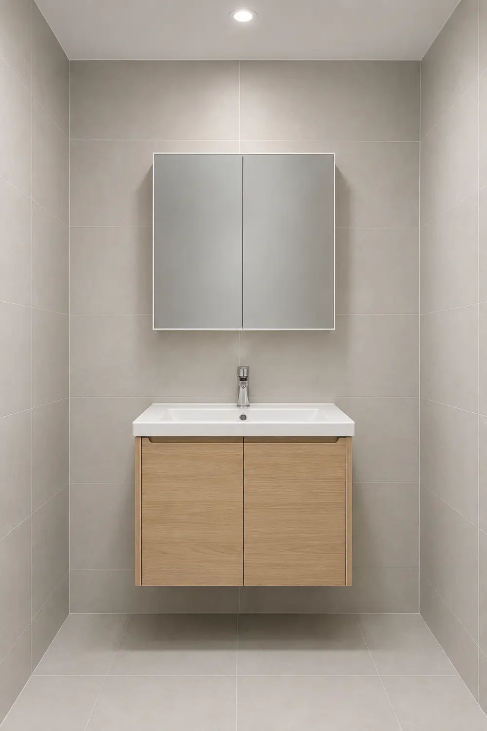 Bathroom vanity design concept — Muji Japandi style