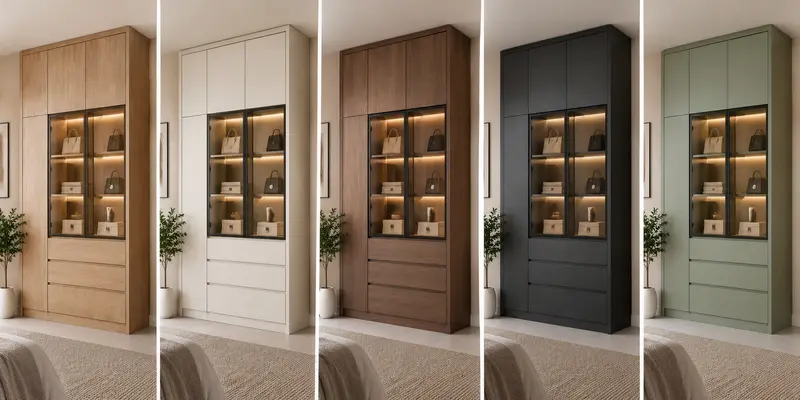 residential wardrobe — Glass-front display wardrobe