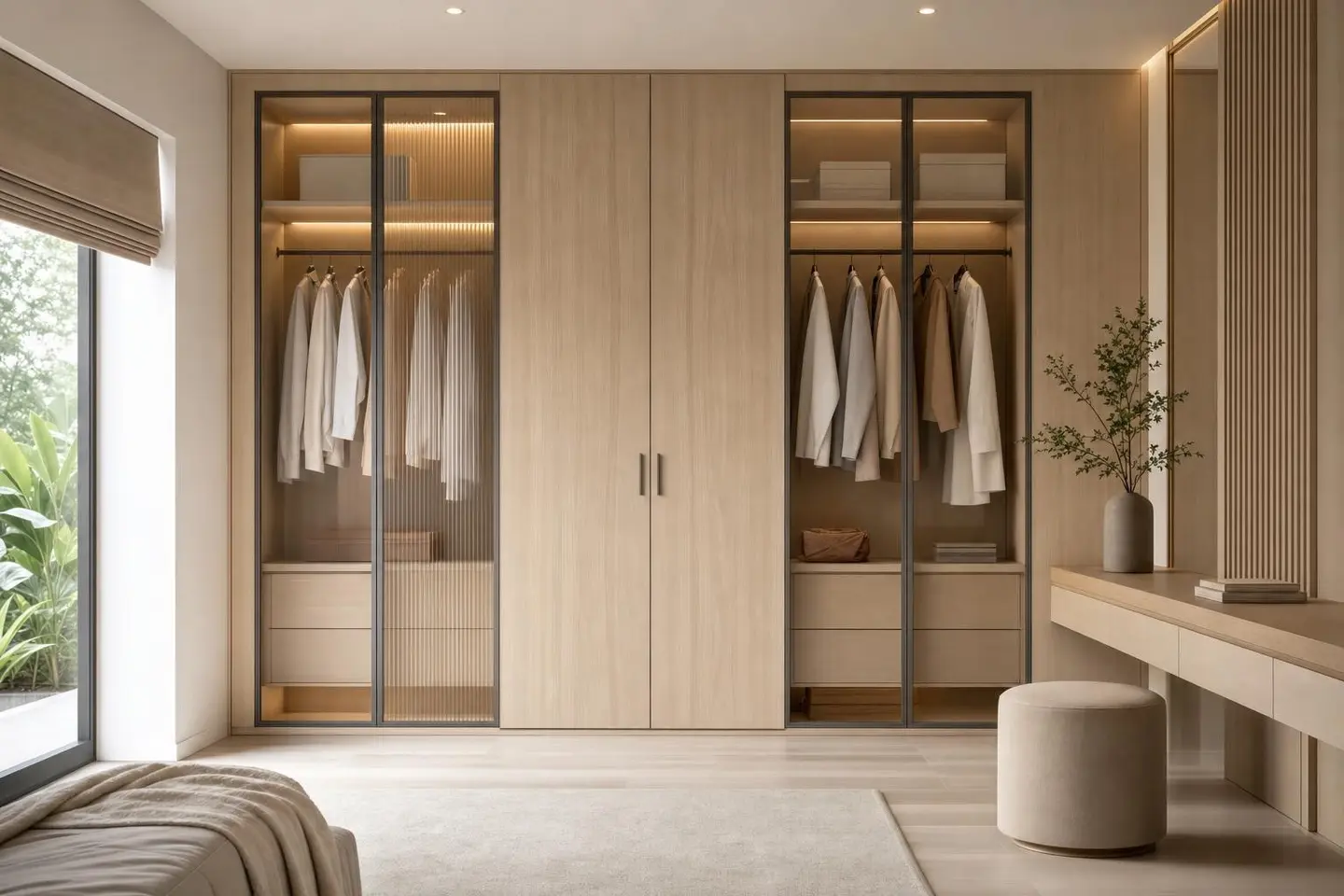 Wardrobes concept render — Muji Japandi style
