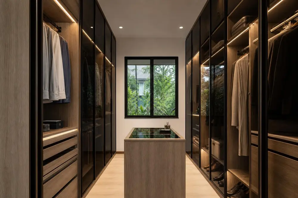 Design concept for this decision — Warm Wood Modern style